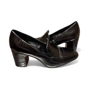 Karl Lagerfeld Paris Black Leather Heels – Size 7.5B